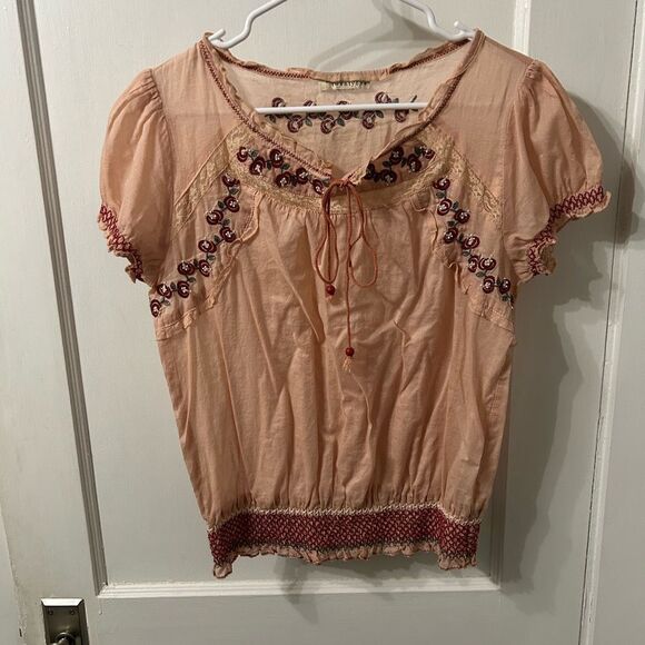 Embroidered Peach Blouse - Picture 1 of 3